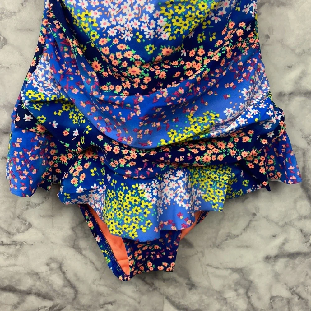 Neon Floral One Piece Swimsuit